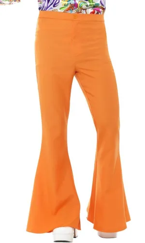 Retro Orange Mens Flared 70s Costume Trousers