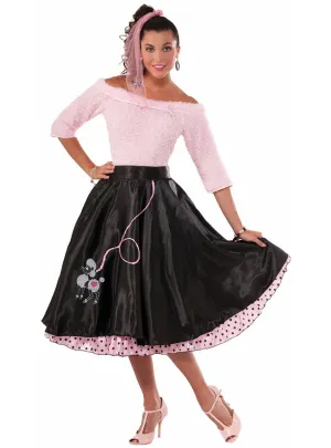 Retro Pink 1950s Poodle Skirt Womens Costume