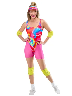 Retro Rollerskating Barbie Licensed Womens Costume