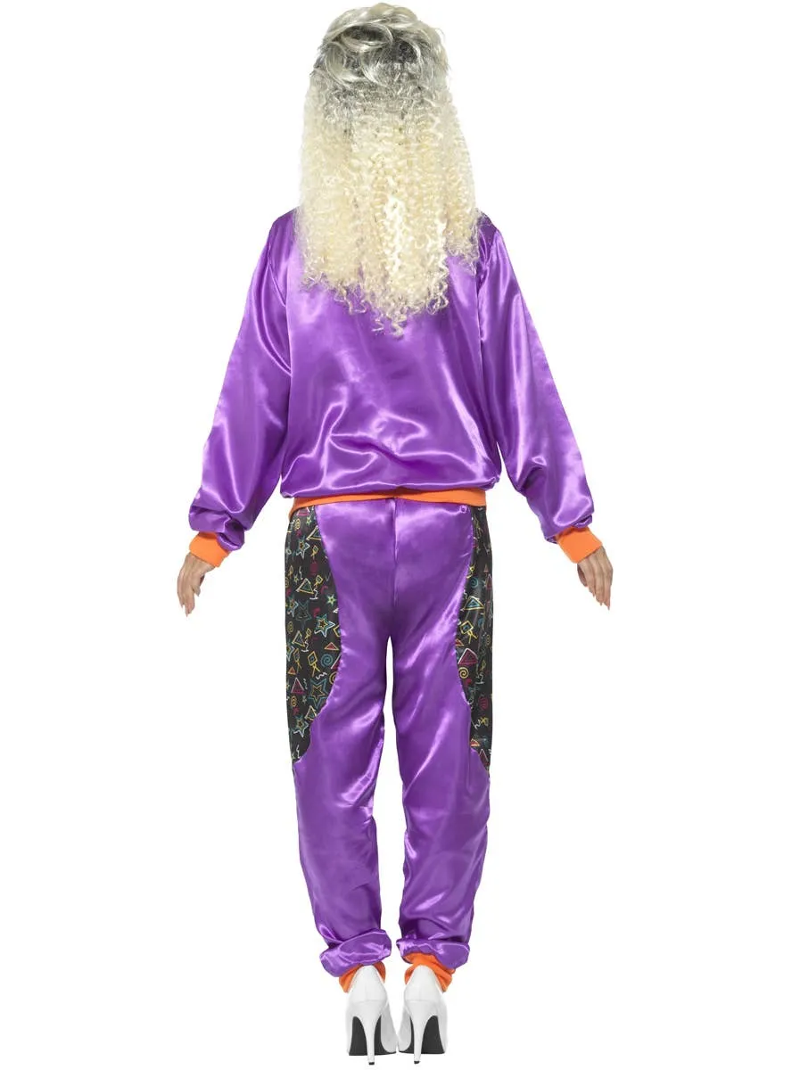 Retro Shell Suit Womens Purple 1980s Costume