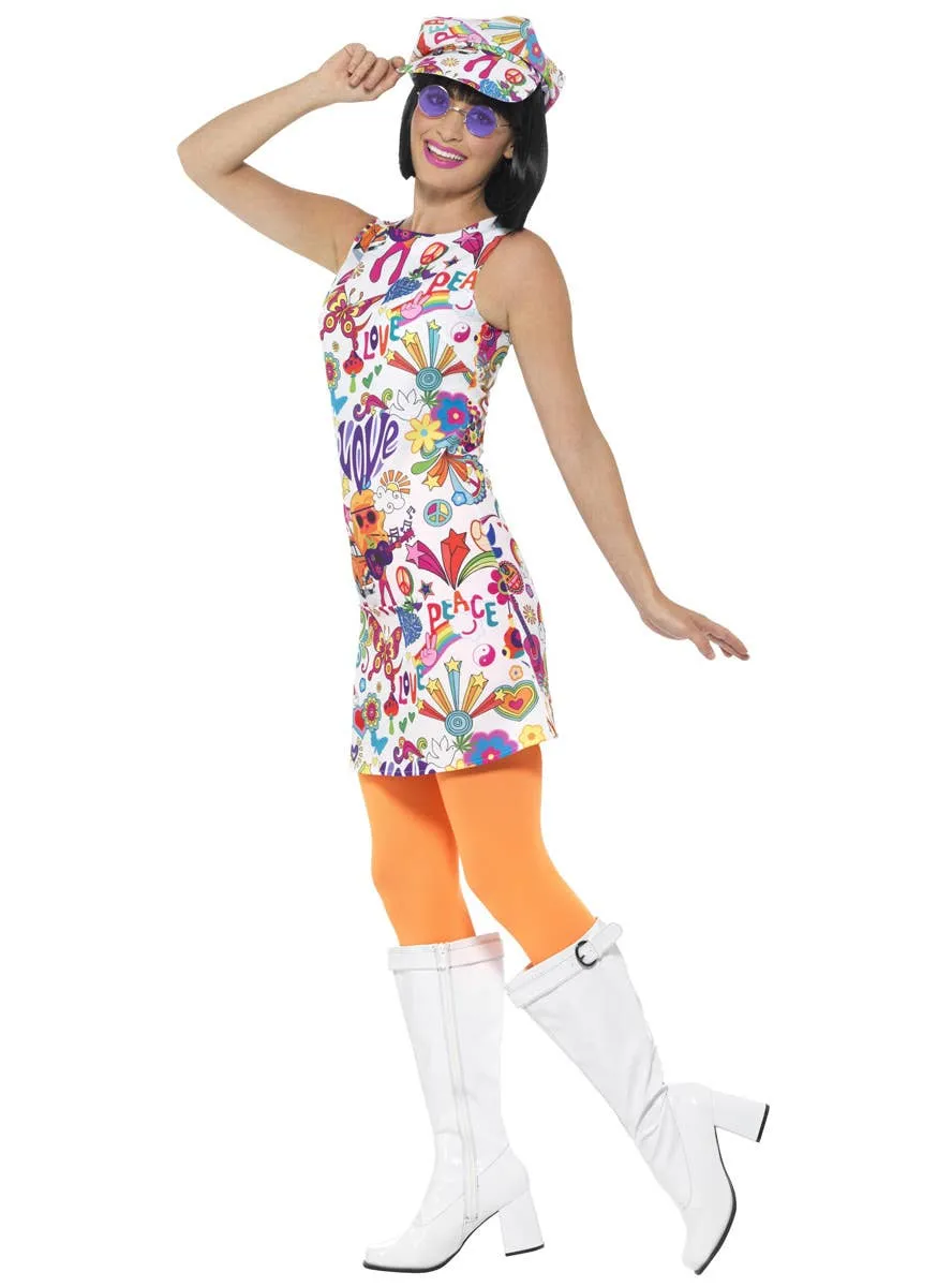 Retro Womens Groovy Chick 1960s Costume