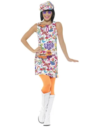 Retro Womens Groovy Chick 1960s Costume