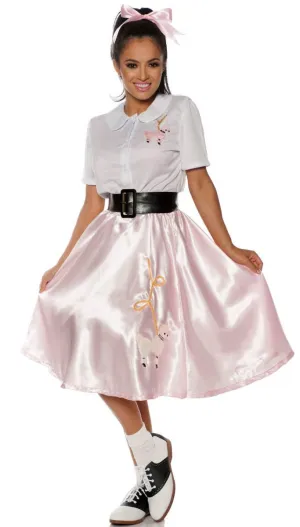 Retro Womens Pink 1950s Sock Hop Costume