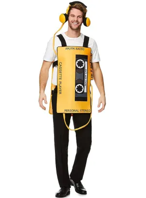 Retro Yellow Cassette Player Adults Dress Up Costume