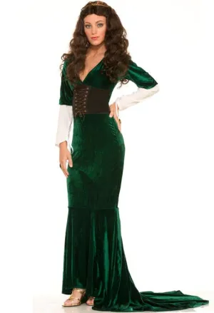 Revelling Renaissance Womens Green Velveteen Costume