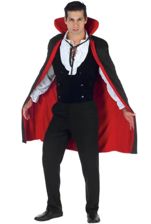 Reversible Black and Red Satin Cape