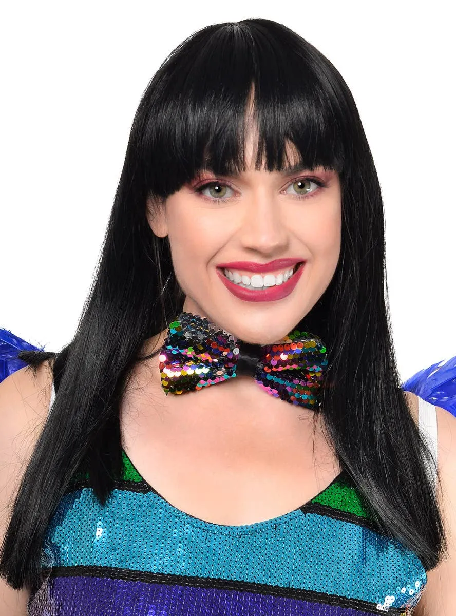 Reversible Rainbow Sequin Bow Tie Costume Accessory