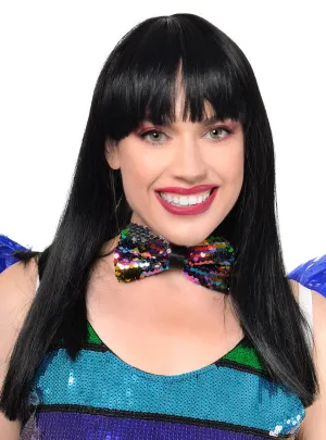 Reversible Rainbow Sequin Bow Tie Costume Accessory