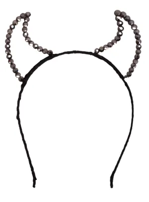 Rhinestone Black Devil Halloween Costume Headband