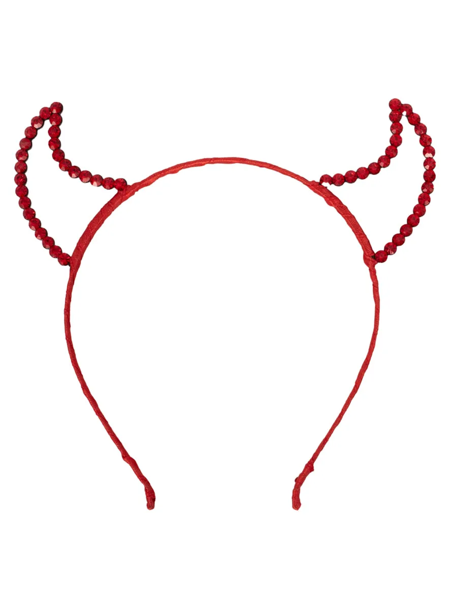 Rhinestone Red Devil Halloween Costume Headband