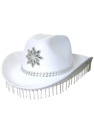 Rhinestone White Cowgirl Costume Hat