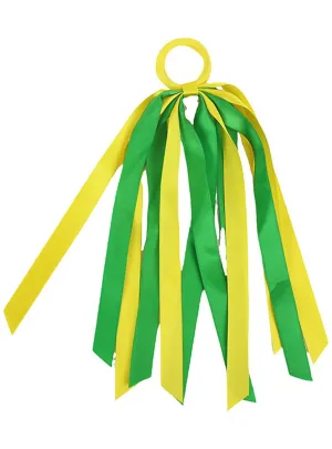 Ribbon Tassel Green And Gold Australian Hair Ribbons