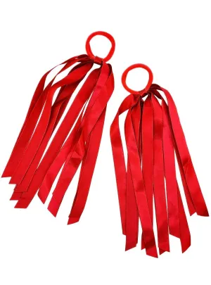 Ribbon Tassel Red Hair Ties Costume Accessory