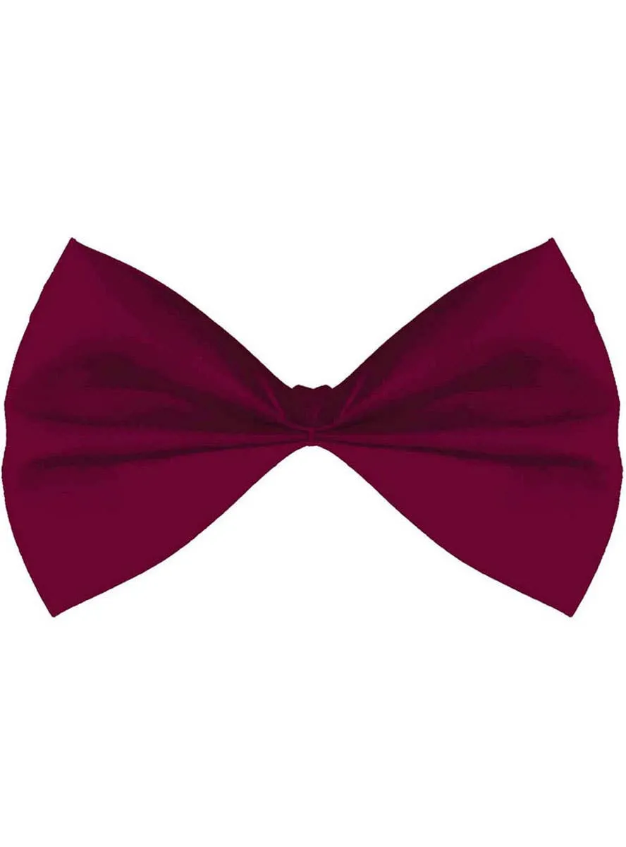 Rich Burgundy Bow Tie Costume Accessory