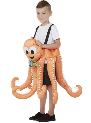 Ride in Orange Octopus Kids Costume