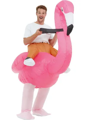 Ride On Inflatable Flamingo Adults Costume
