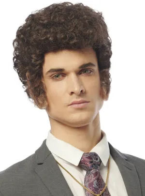 Righteous Preacher Mens Curly Brown Pulp Fiction Costume Wig