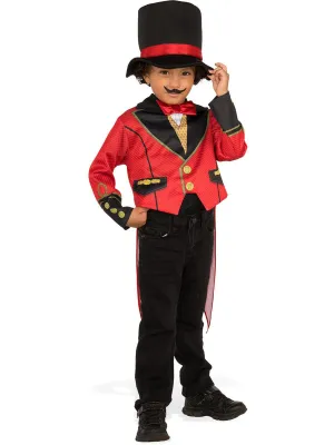 Ring Master Boys Red Circus Entertainer Costume