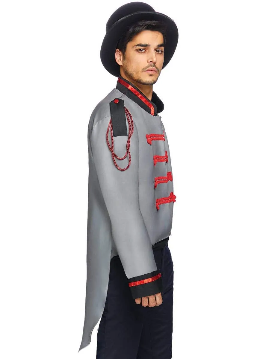 Ringmaster Mens Grey Halloween Costume Jacket with Tails