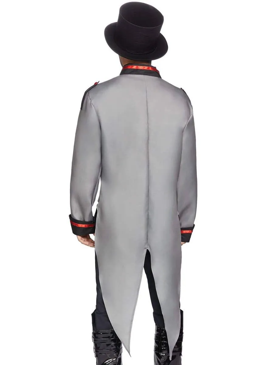Ringmaster Mens Grey Halloween Costume Jacket with Tails