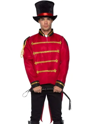 Ringmaster Mens Red Costume Jacket with Tails