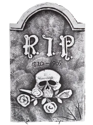 RIP Skull and Roses Tombstone Halloween Decoration