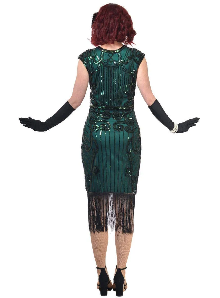 Ritzy Green Plus Size Womens 1920s Gatsby Costume Dress