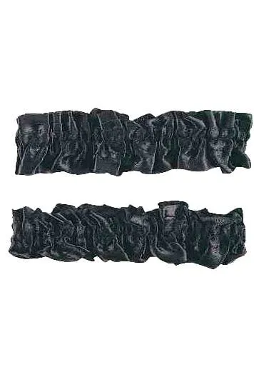 Roaring 20s 2 Pack of Black Satin Arm Band Garter Accessories