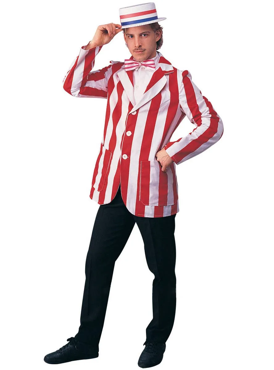 Roaring 20s Candy Striped Mens Costume Jacket