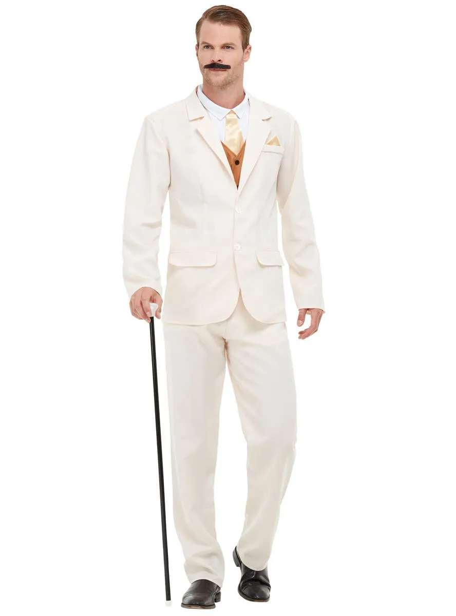 Roaring 20s Gentleman Mens Cream Gangster Costume