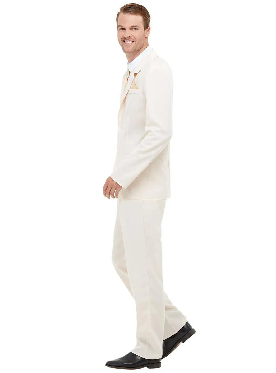 Roaring 20s Gentleman Mens Cream Gangster Costume