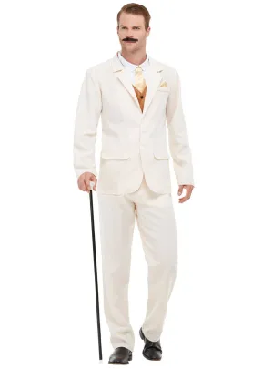 Roaring 20s Gentleman Mens Cream Gangster Costume
