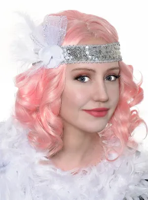 Roaring 20s Silver and White Flapper Headband