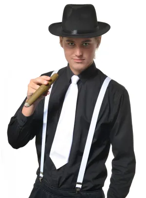 Roaring 20s White Gangster Costume Suspenders