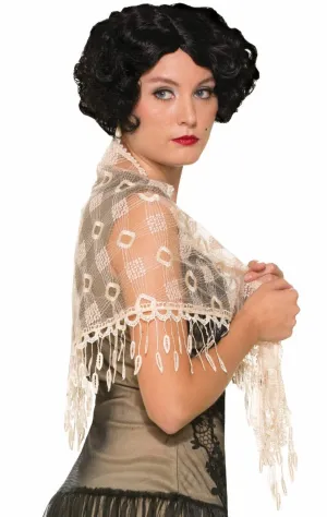Roaring 20s Womens Lace Shawl Costume Accessory