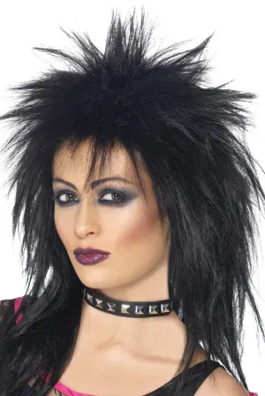Rock Diva Womens Black 80s Punk Wig