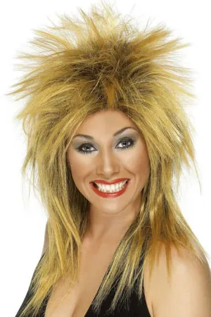 Rock Diva Womens Blonde 80s Wig