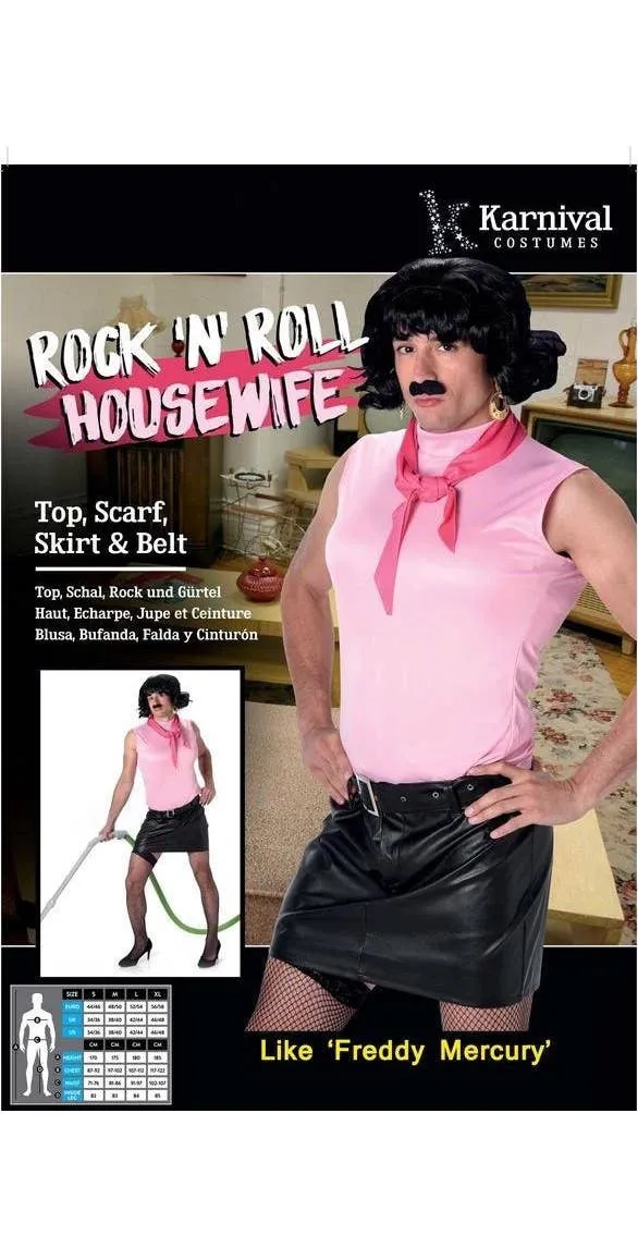 Rock N Roll Housewife Mens Freddie Mercury Inspired Costume
