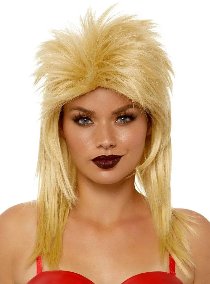 Rock Star Blonde Unisex Adults Mullet Costume Wig