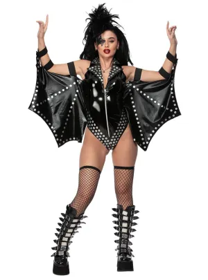 Rock Star Womens 80s Sexy KISS Bodysuit Costume