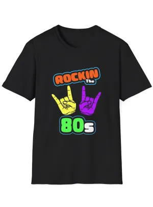 Rockin The 80s Mens Plus Size Black Costume Shirt