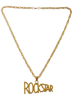 Rockstar Deluxe Gold Metal Necklace Costume Jewellery