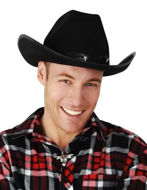 Rodeo Cowboy Black Costume Hat with Stars