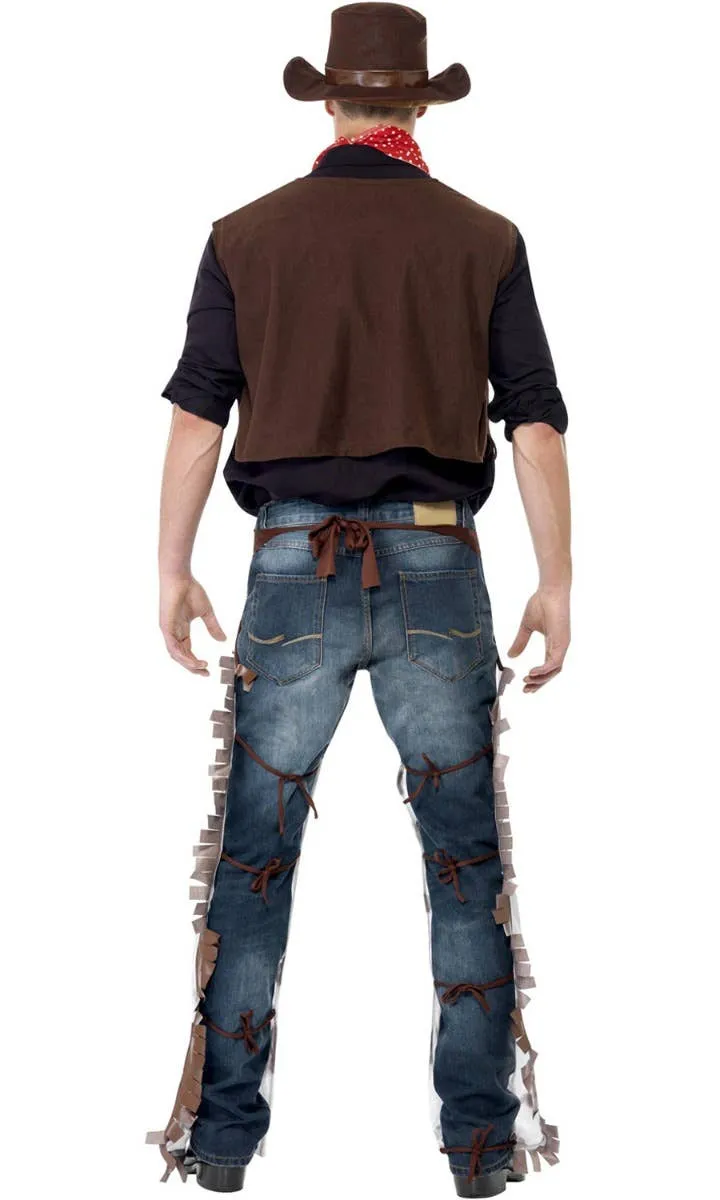 Rodeo Cowboy Mens Wild West Fancy Dress Costume