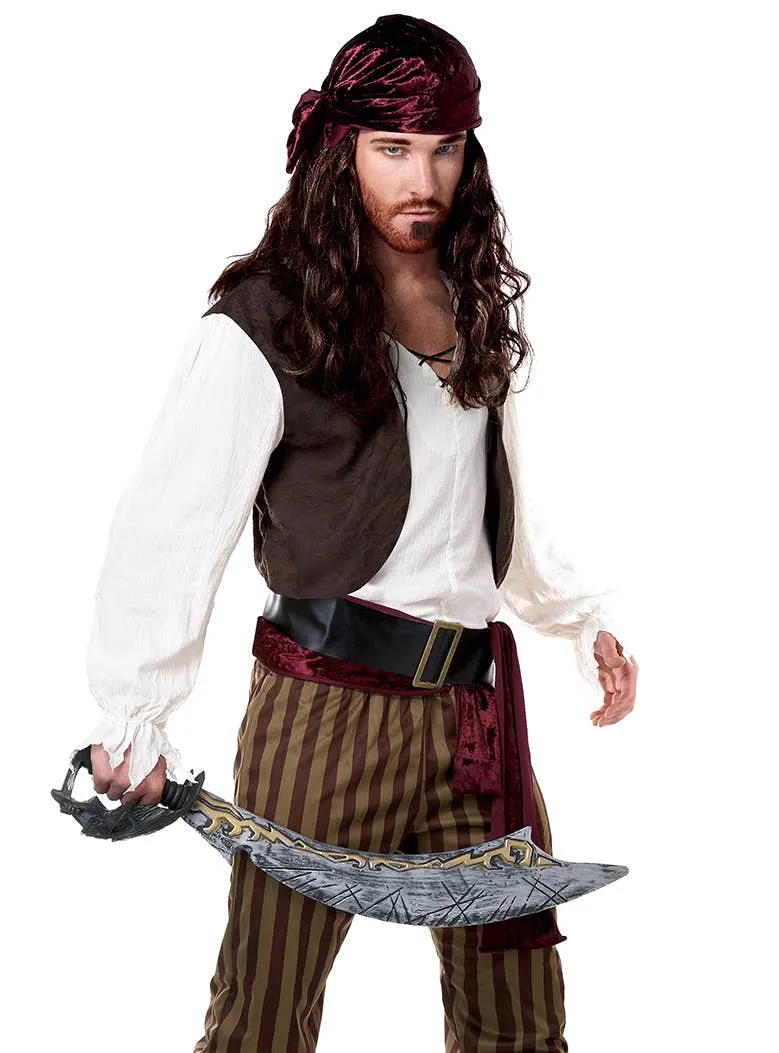 Rogue Pirate Mens Buccaneer Fancy Dress Costume