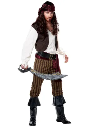 Rogue Pirate Mens Buccaneer Fancy Dress Costume