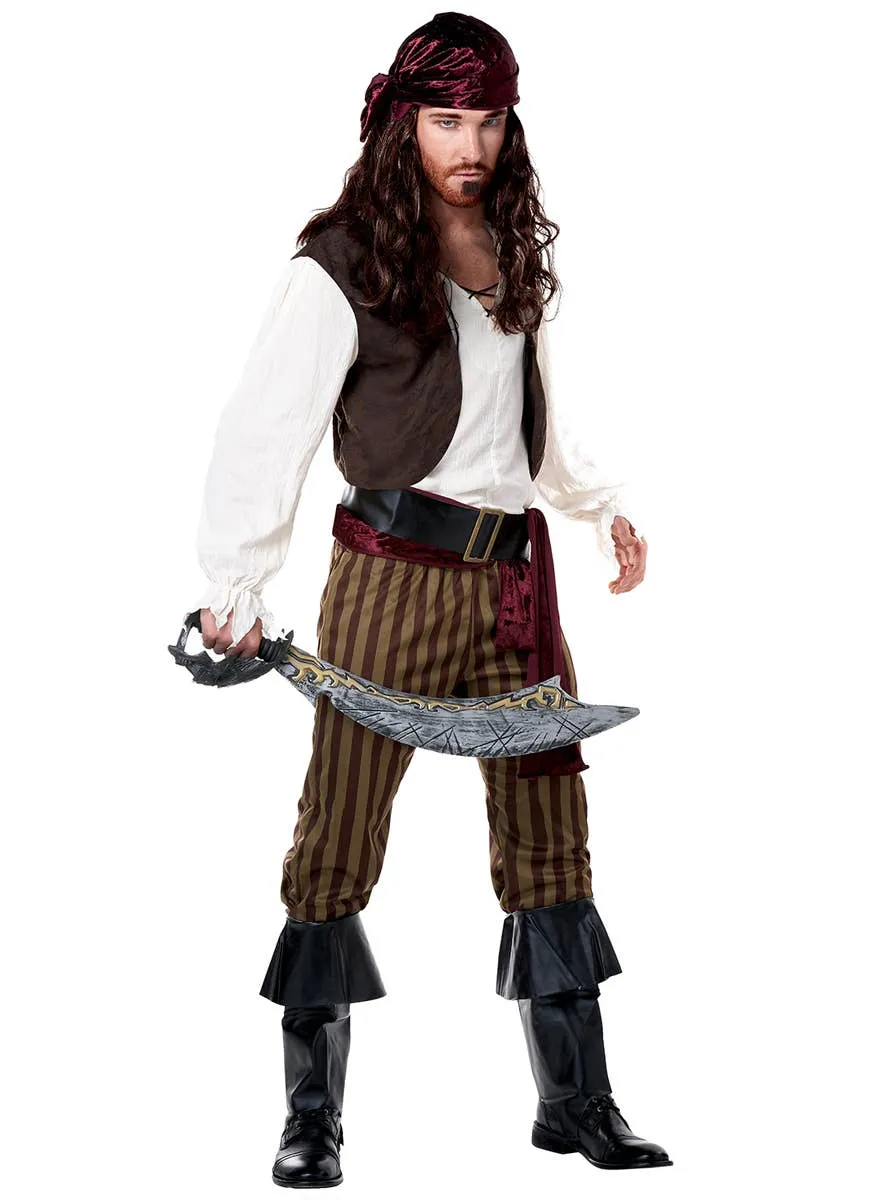 Rogue Pirate Mens Buccaneer Fancy Dress Costume