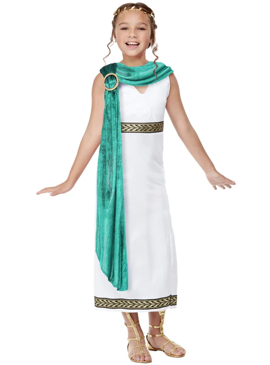 Roman Empire Girls White Toga Costume