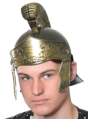 Roman Gladiator Mens Bronze Look Costume Helmet