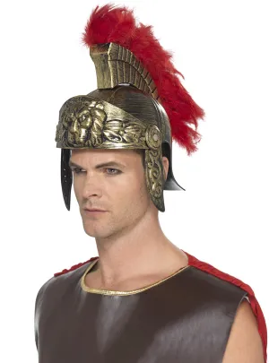 Roman Gladiator Mens Gold Costume Helmet